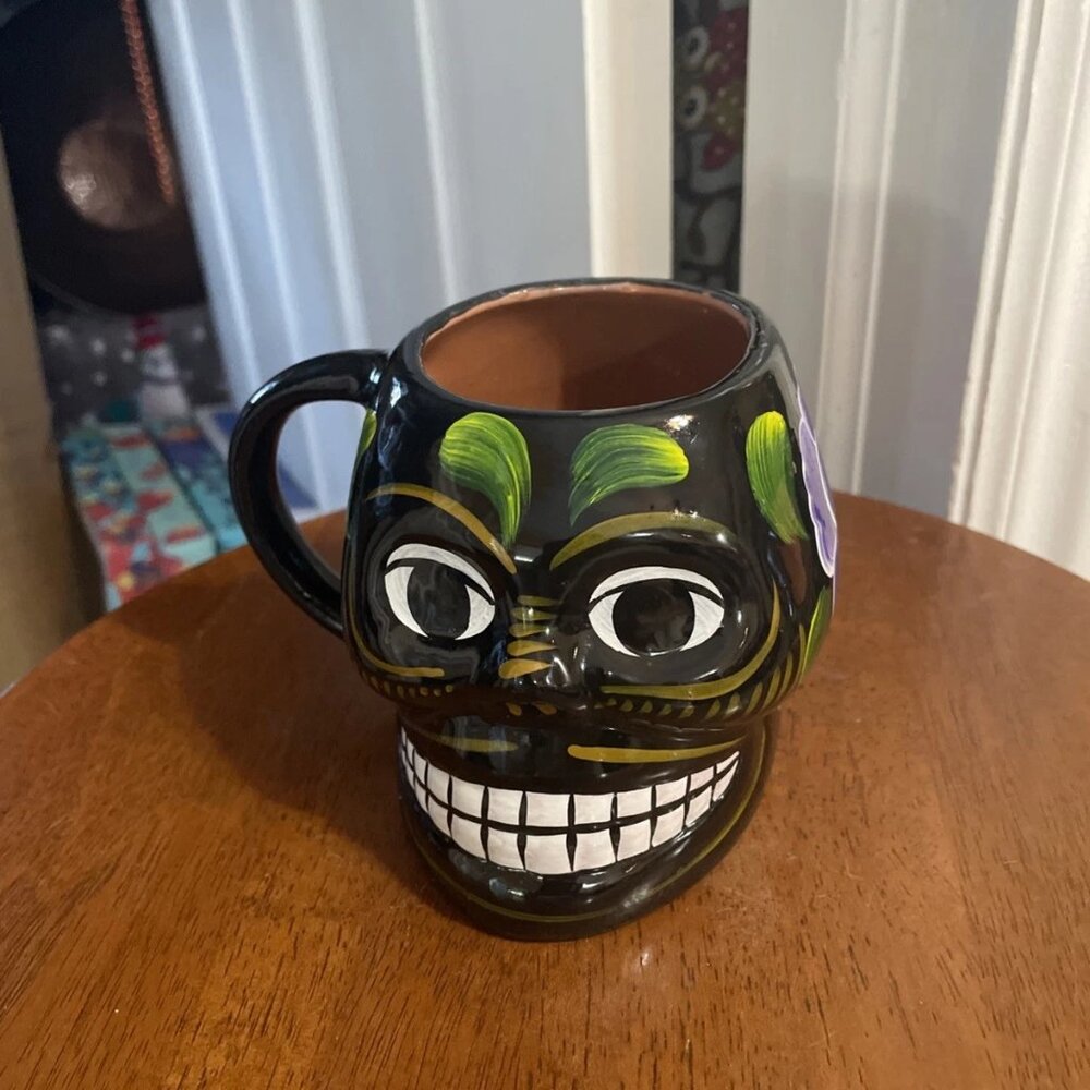Mexican Calavera Handmade Mug, 10 oz, Made in Mexico - Signed